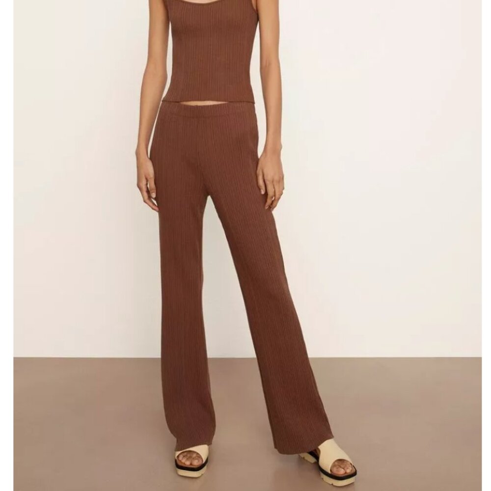 NWT VINCE Rib Flared Pant Size S